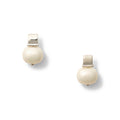 Smooth + Classic Sterling Pebble Pearl Posts Medium