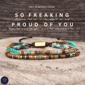 SO freaking PROUD of YOU. Morse Code Bracelet, inspirational, motivational, uplifting, encouraging - LND Bands