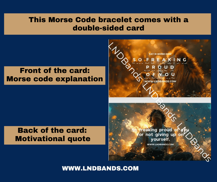 SO freaking PROUD of YOU. Morse Code Bracelet, inspirational, motivational, uplifting, encouraging - LND Bands