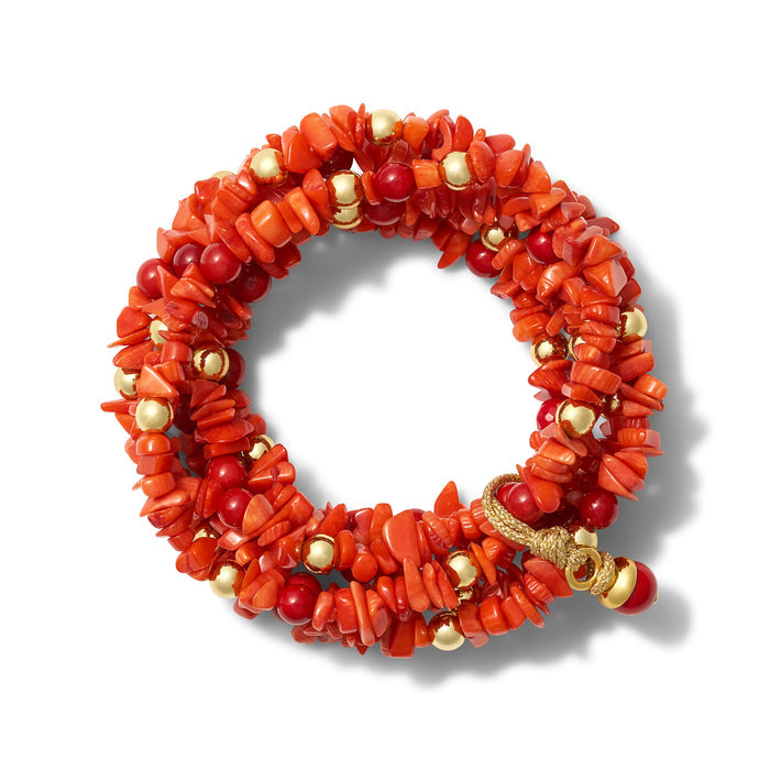 Sophia Coral + Gold Sally Bracelet Set