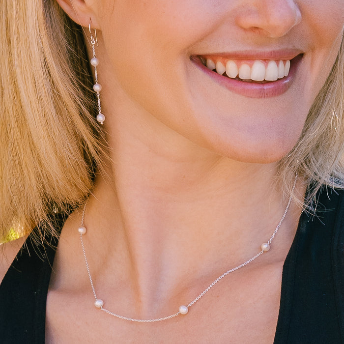 Southern Gates®  Ariel 3 Pearl Station Earrings