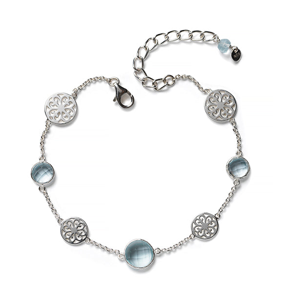 Southern Gates® Blue Topaz Heart Scroll Bracelet