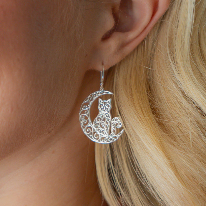Southern Gates® Cat and Moon Earrings