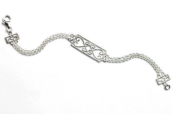 Southern Gates® Double Chain Heart Scroll Bracelet