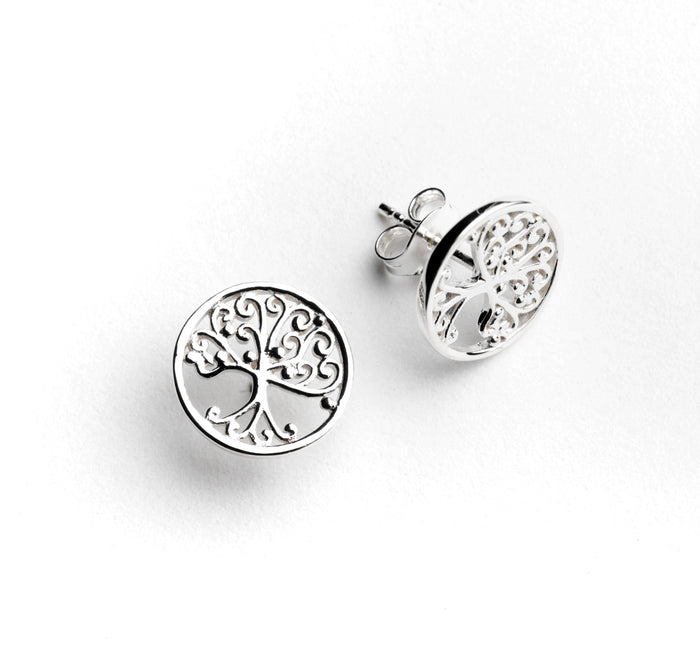 Southern Gates® Mini Circle Oak Tree Stud Earrings
