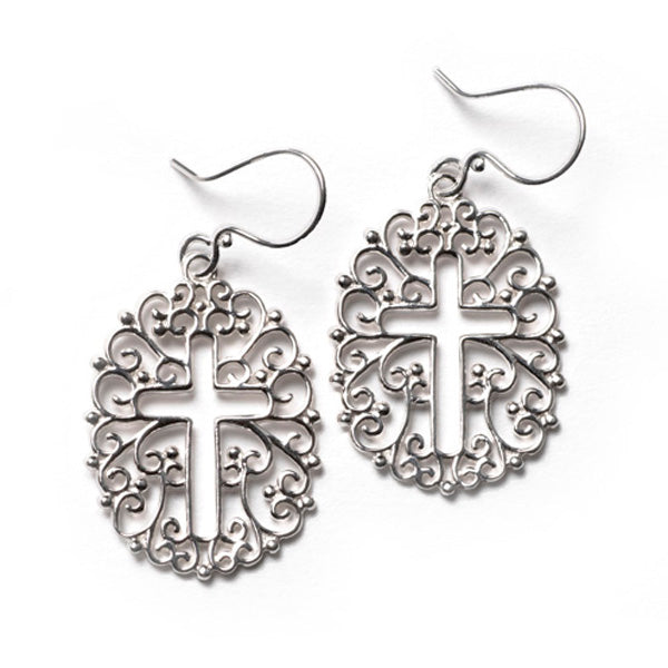 Southern Gates®  Open Filigree Cross Earrings