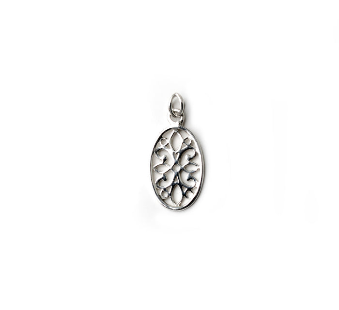 Southern Gates® Oval Flower Scroll Pendant