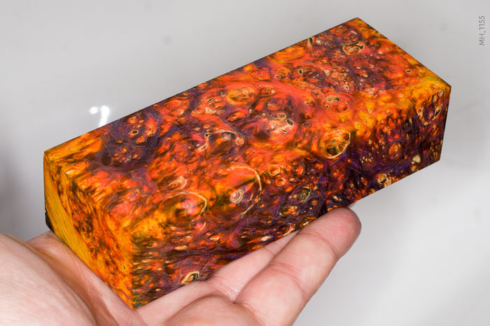 Stabilized box elder burl wood block