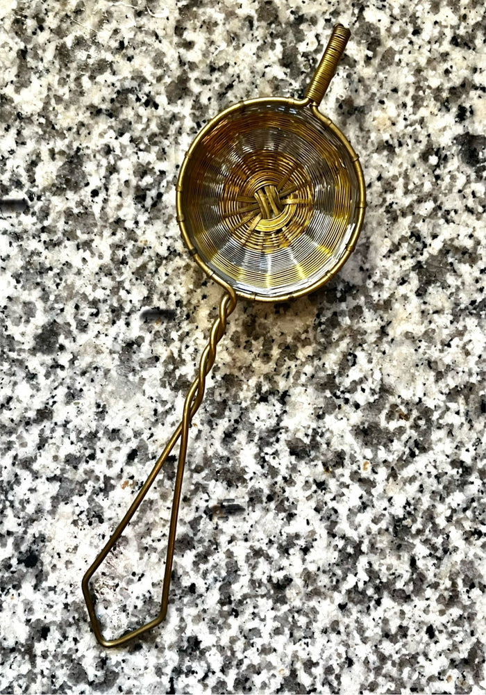 Stainless Steel and Brass Tea Strainer