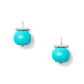 Statement Making Turquoise + Sterling Silver Pebble Pearl Earrings