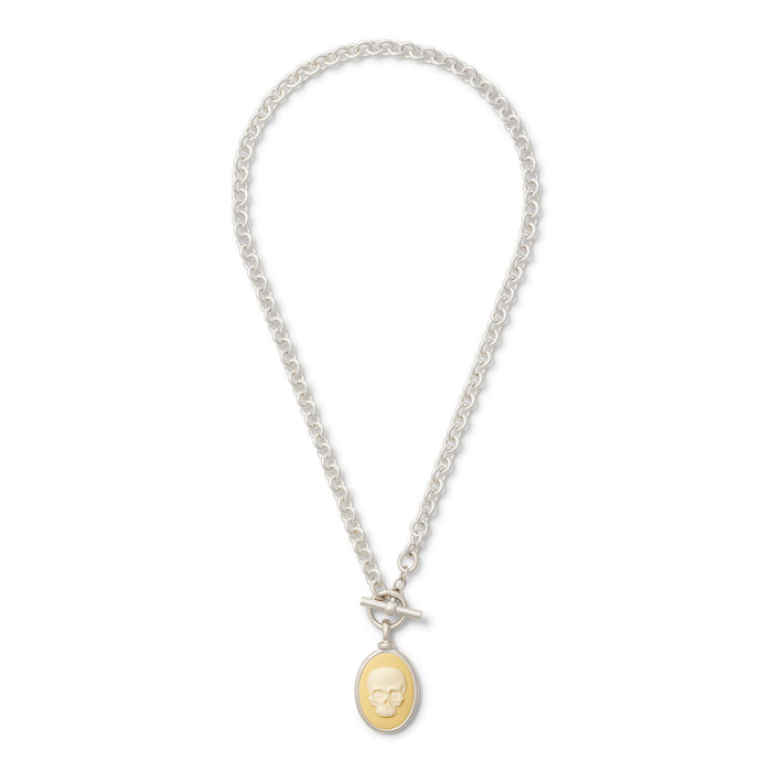Sterling Ivoire Skull Pendant