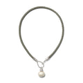 Sterling Lasso Pearl Coal Leather