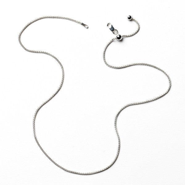 Sterling Silver 1.1mm Wheat Diamond Cut Chain with Smartbead