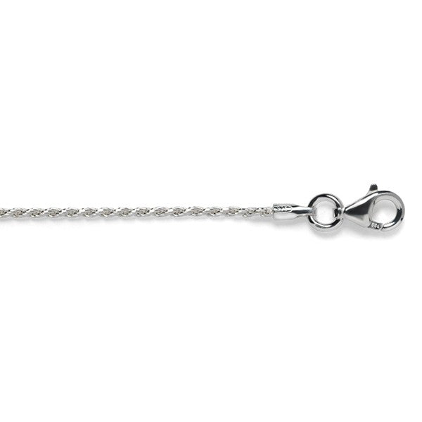 Sterling Silver 1mm Diamond Cut Rope Chain