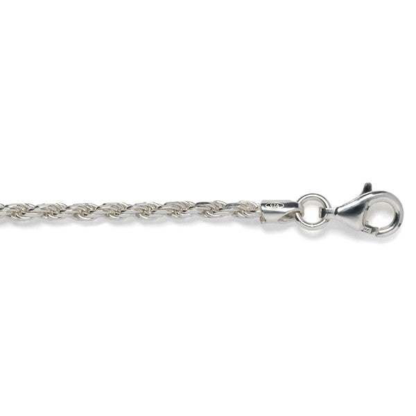 Sterling Silver 2.3mm Diamond Cut Rope Chain