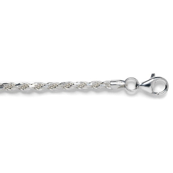 Sterling Silver 2.7mm Diamond Cut Rope Chain
