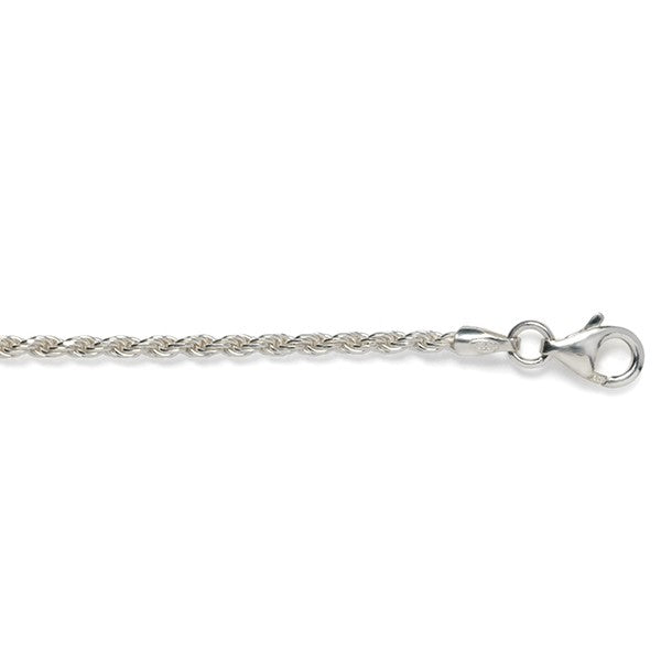 Sterling Silver 2mm Diamond Cut Rope Chain