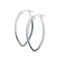 Sterling Silver Flat Pointed Hoop Earrings 48mm