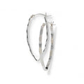 Sterling Silver Hammered Textured Pointed Hoop Earrings 40mm