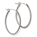 Sterling Silver Oval Hoop Earring 32mm