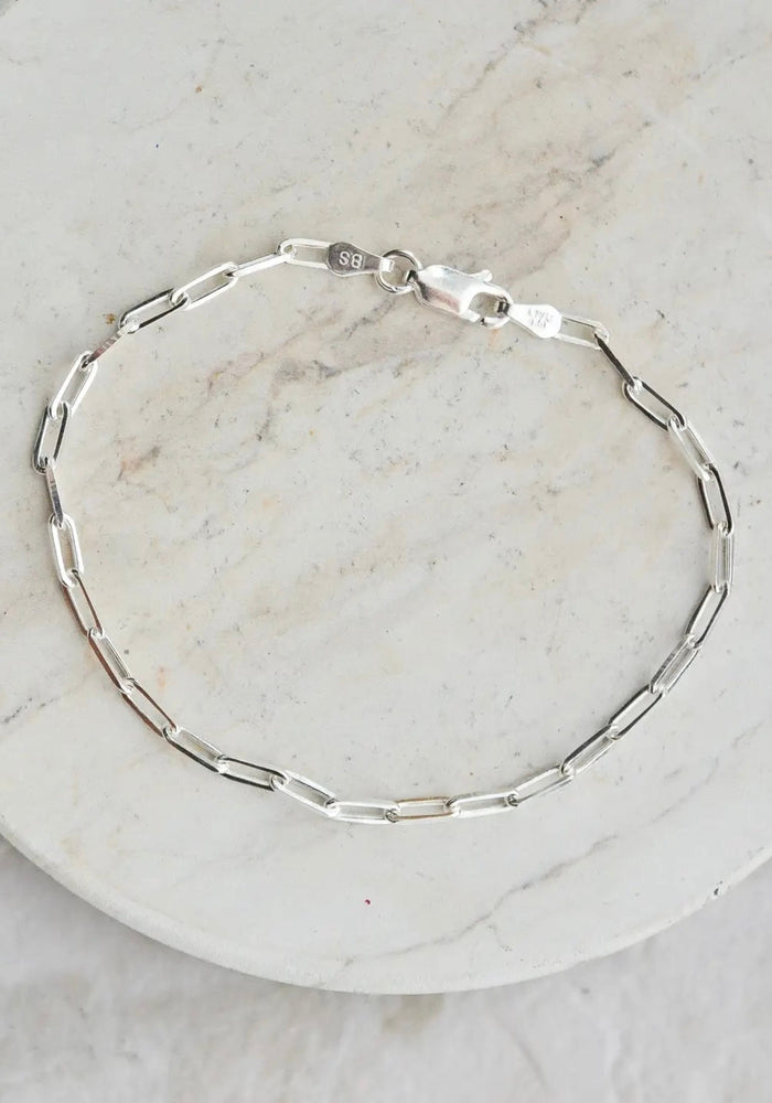 Sterling Silver Paper Clip Bracelet