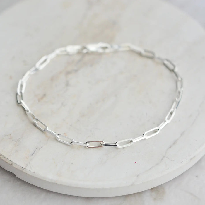 Sterling Silver Paper Clip Bracelet