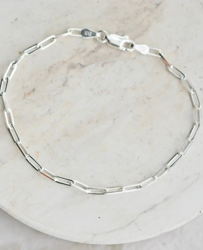 Sterling Silver Paper Clip Bracelet