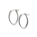 Sterling Silver Squared Oval Hoop Earring 28mm