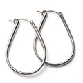 Sterling Silver Teardrop Hoop Earring 37mm