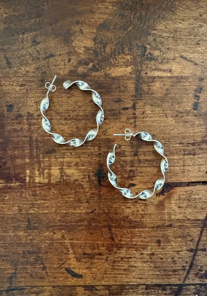 Sterling Silver Twisted Hoops