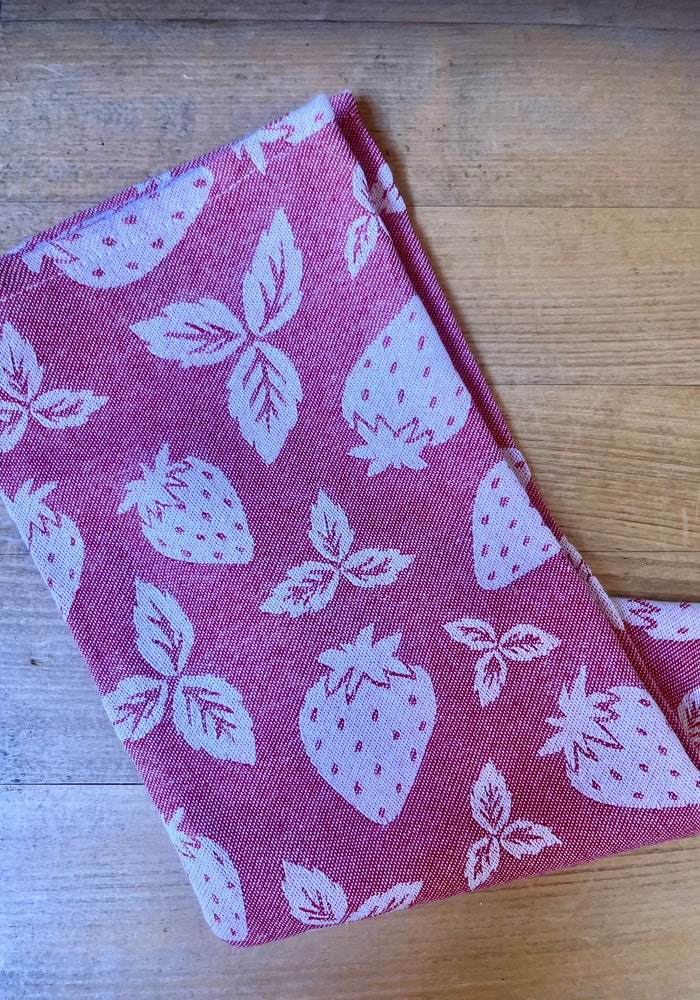 Strawberry Patch Jacquard Towel