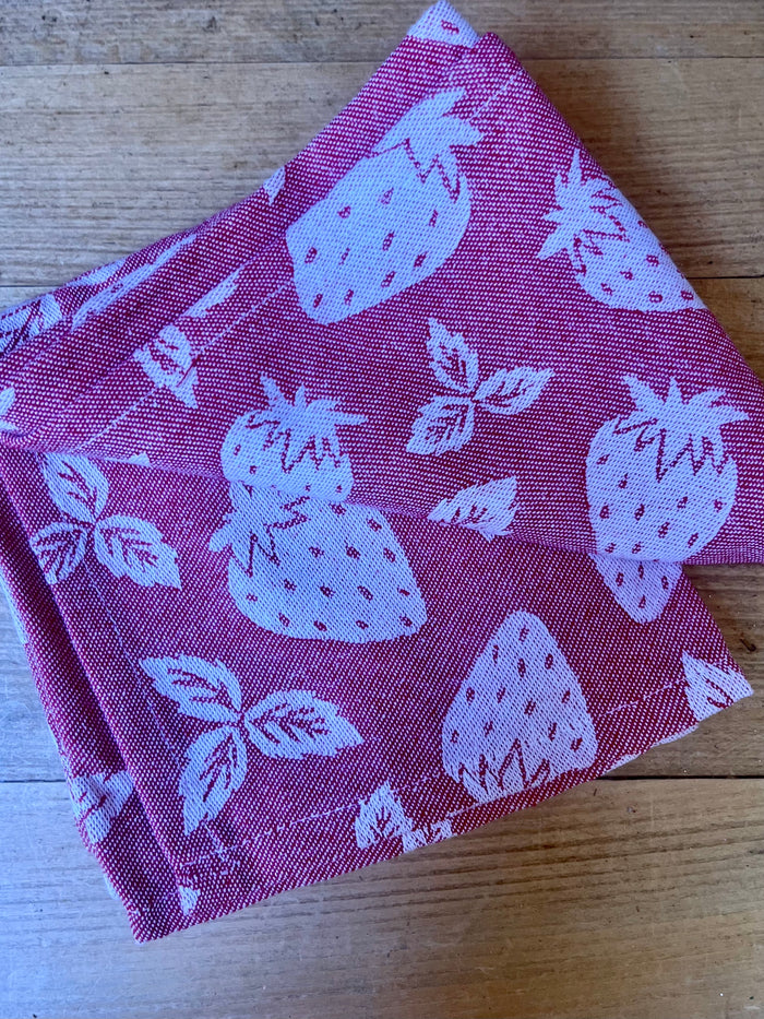 Strawberry Patch Jacquard Towel