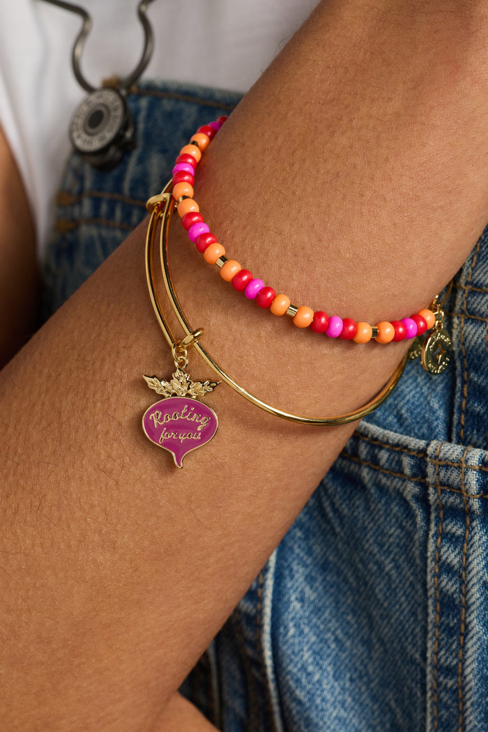 Summer Hues Beaded Charm Bangle