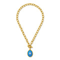 Sunburst Blue Cameo Pendant