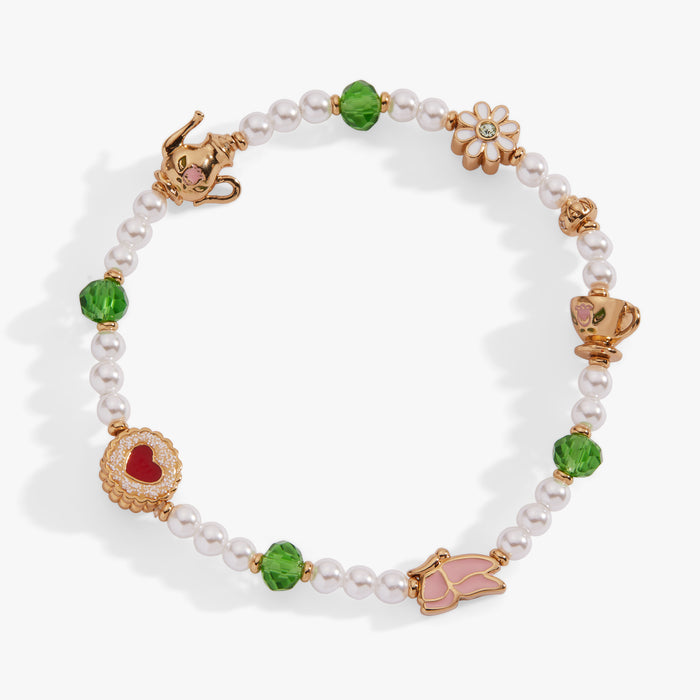 Tea Party Beaded Stretch Bracelet