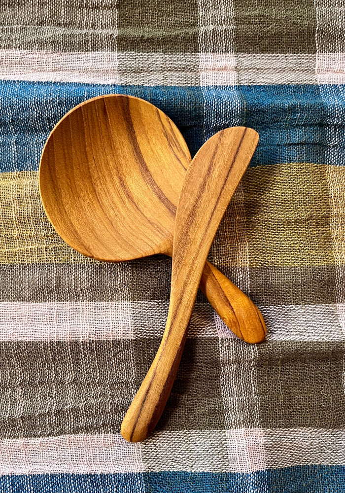 Teak Spoon & Spreader Set