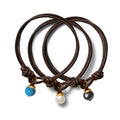 Teeny Leather Bracelet Trio ~ Espresso + Gold