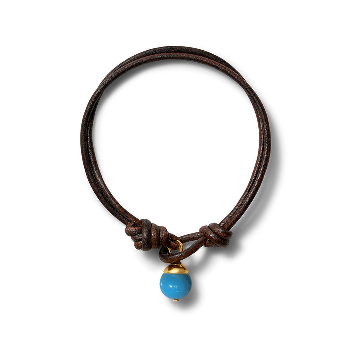 Teeny Leather Bracelet Trio ~ Espresso + Gold