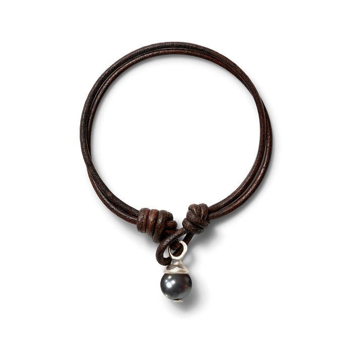 Teeny Leather Bracelet Trio ~ Espresso + Sterling Silver