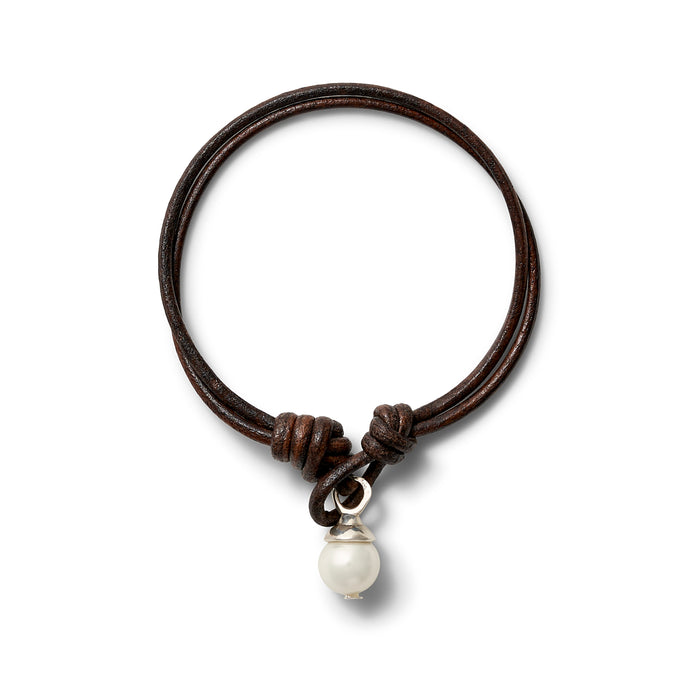 Teeny Leather Bracelet Trio ~ Espresso + Sterling Silver
