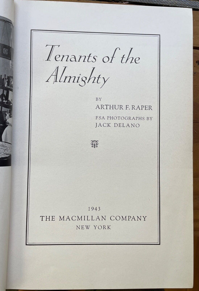 TENANTS OF THE ALMIGHTY - 1st 1943 NEW DEAL GEORGIA PHOTOGRAPHY AFRICAN AMERICAN