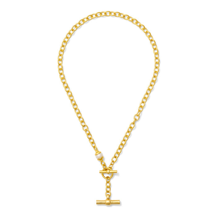 The Andy Gold Toggle + Pearl Necklace