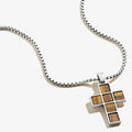 Tiger’s Eye Gemstone Cross Necklace, Men's, Rafaelian Silver, Alex and Ani