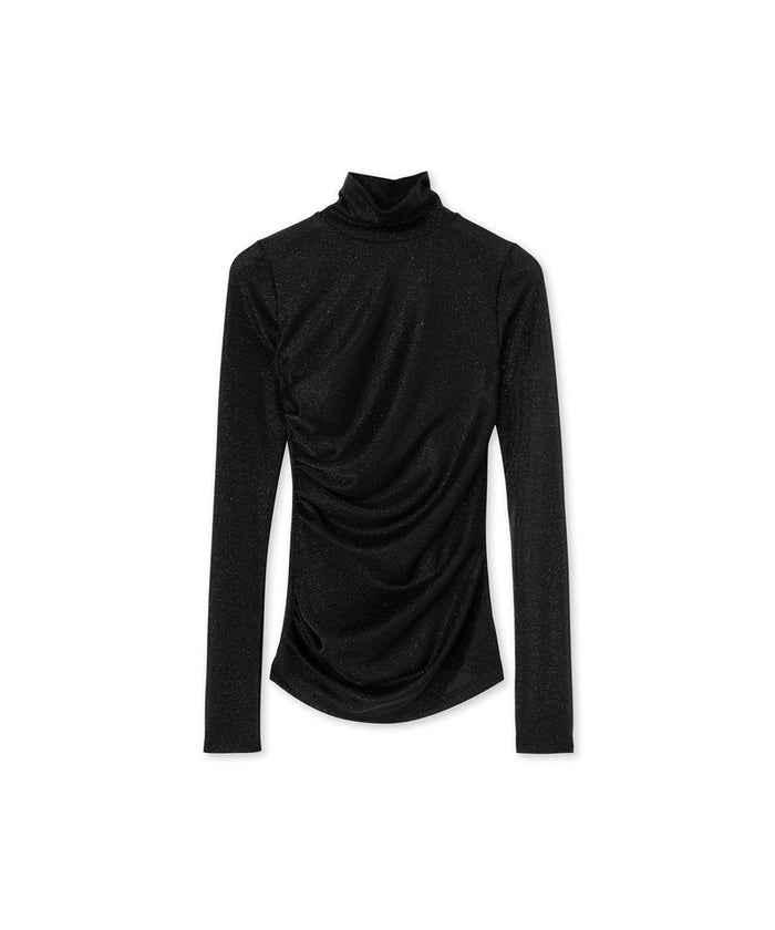 Top in fluid glittery jersey Black