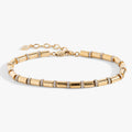 Tube Bead and Crystal Chain Bracelet