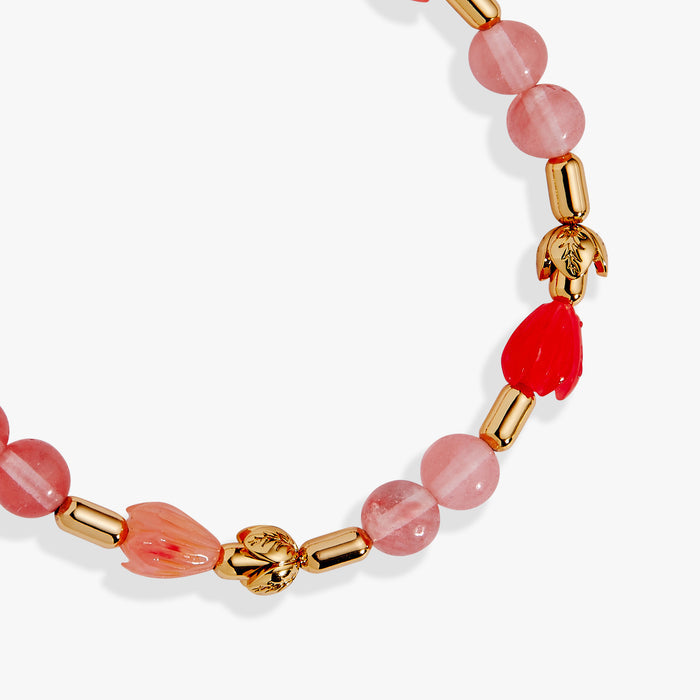 Tulip Cherry Quartz Stretch Bracelet