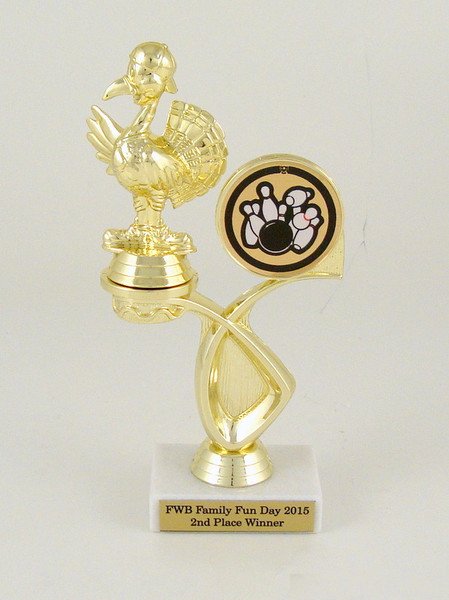 Turkey Bowler Offset Riser Trophy on Marble Base - Schoppy's Since 1921