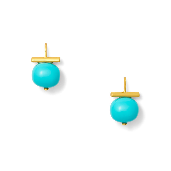 Turquoise + Gold Forever Fave Pebble Pearl Earrings