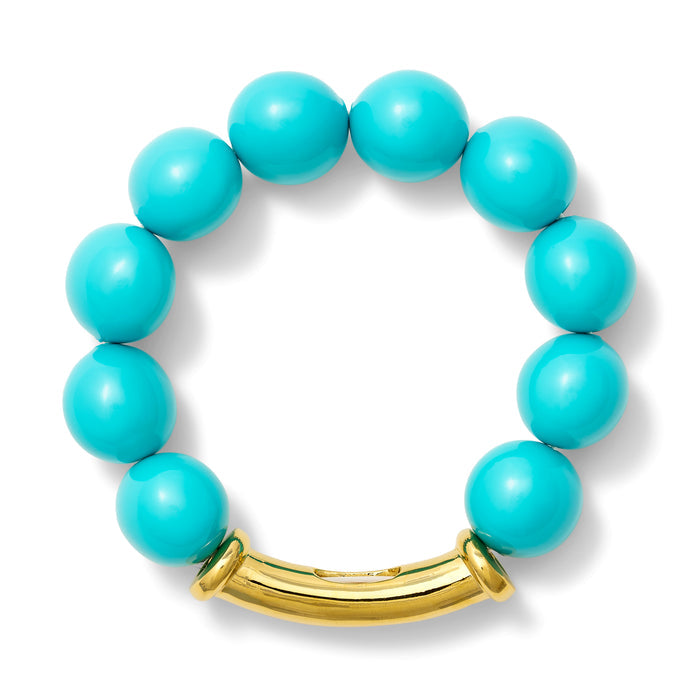 Turquoise Pebble Pearl Stack Bracelet