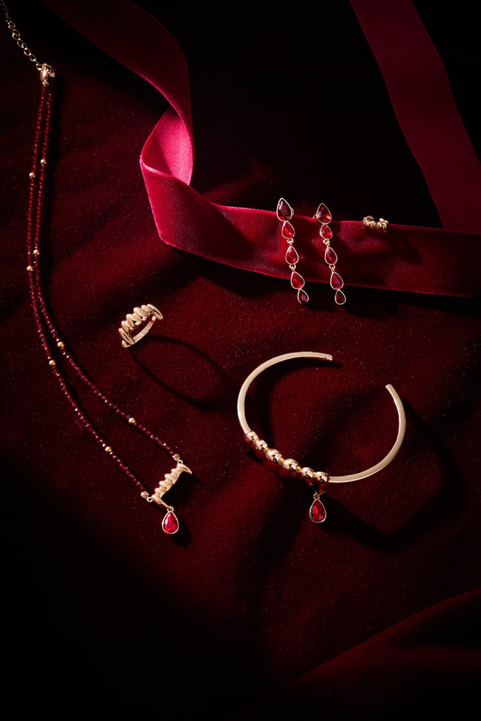 Vampire & Fangs Cuff Earring Set